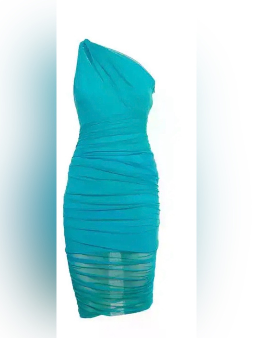 Turquoise Ruched Bodycon Dress - Women